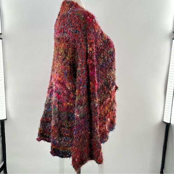handmade womens shag knit sweater size L multicolored dopamine lagenlook - Picture 4 of 9